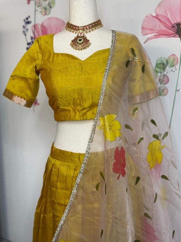 Teens Mangalagiri Handloom Lehanga | Traditional Langa voni | Teens ethnic wear