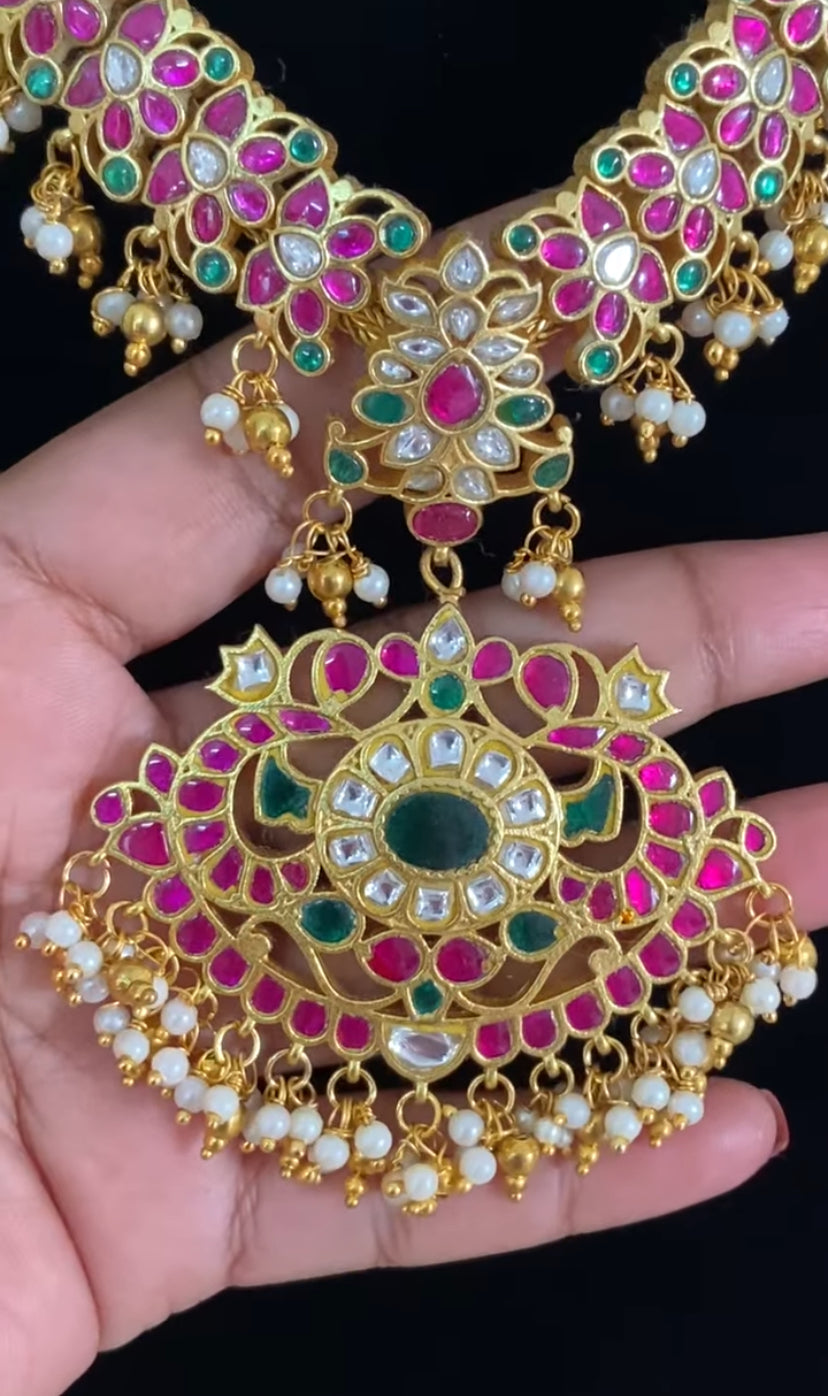 Jadau Kundan Necklace With Earrings | Traditional Necklace In USA | Gift Idea