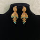 Antique Ruby Green Jumkis  | Traditional Buttalu Earrings
