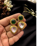 Premium Moissanite Kundan Earrings | Indian Earrings