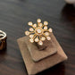 Moissanite Kundan Finger  Ring | Adjustable Finger Ring