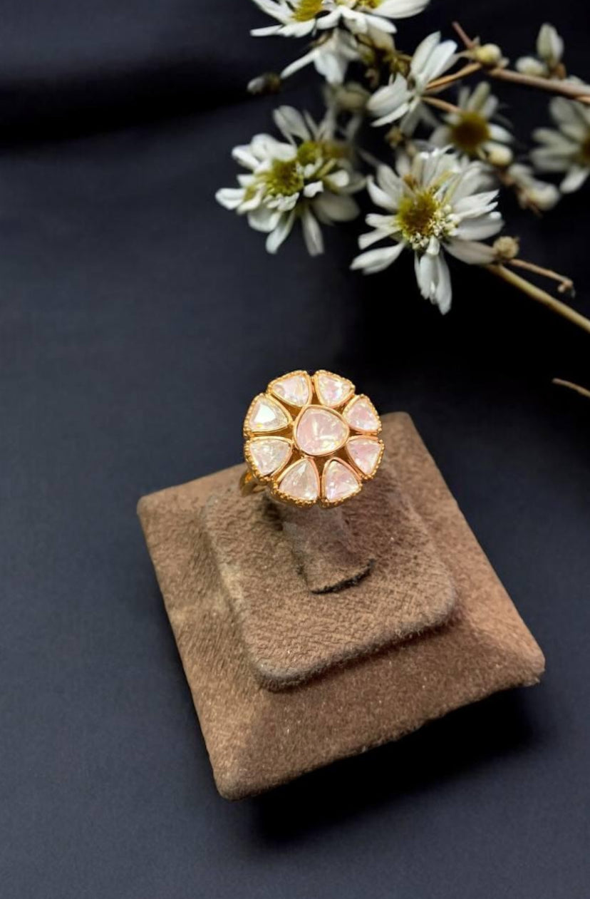 Moissanite Flower Finger Ring | Adjustble Finger Ring | Gift Idea