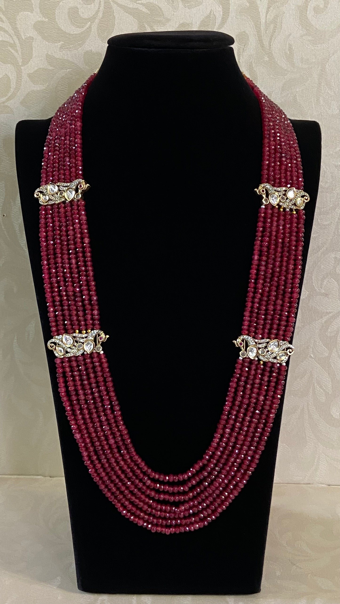 Victorian Peacock  Onyx Beads Necklace | Latest Indian jewelry