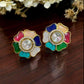 MultiColor Kundan Flower Studs |  Latest Indian Jewelry