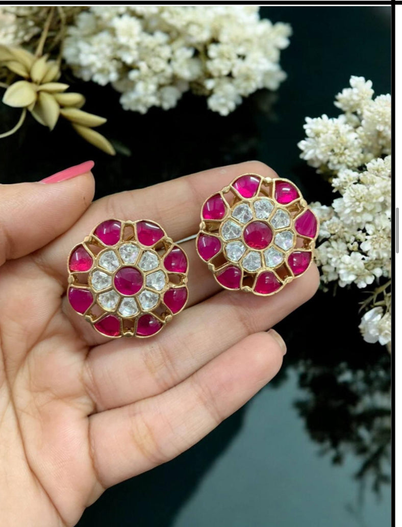 Jadau Kundan Studs | Indian Traditional Jewelry