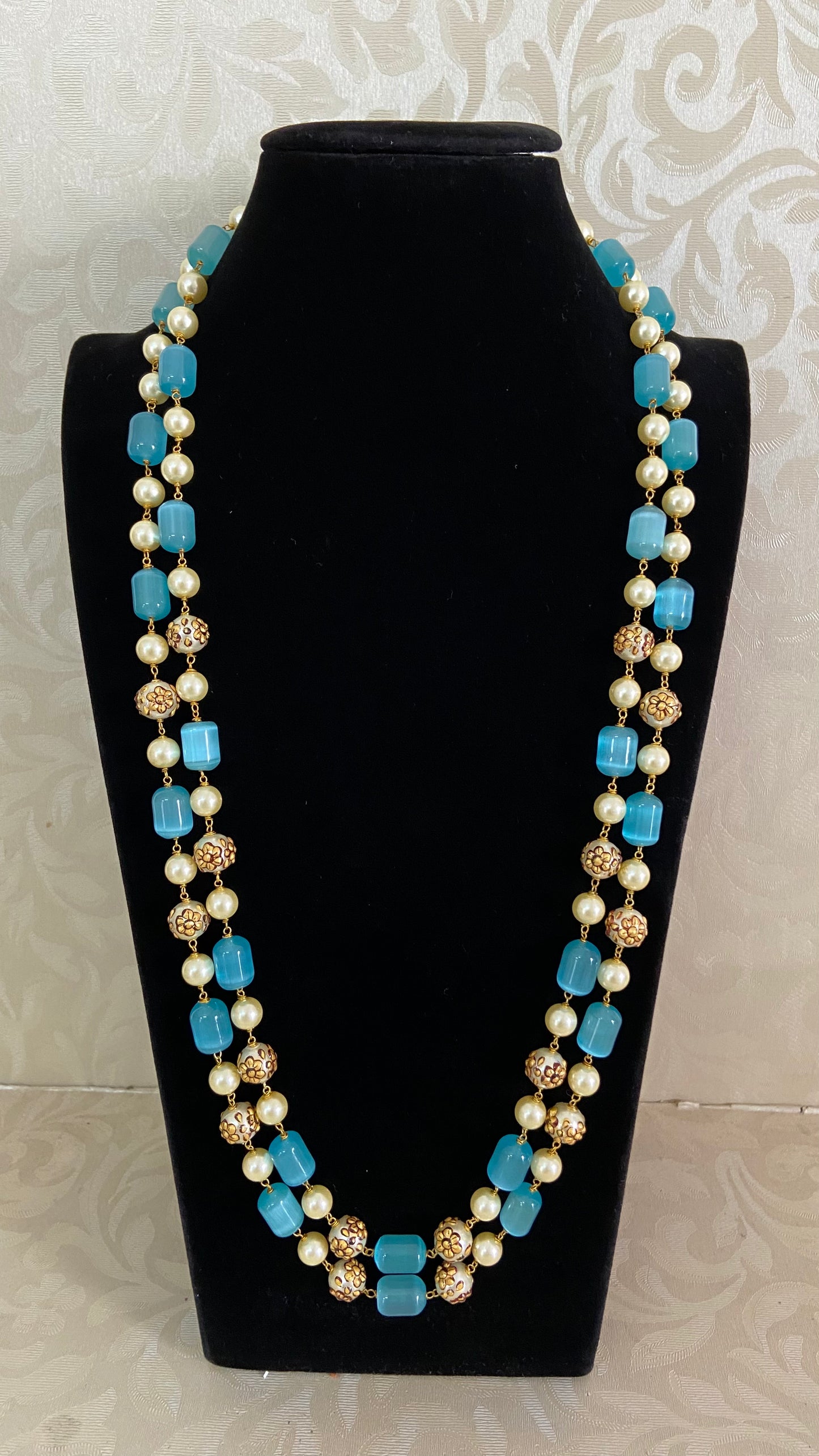 Monalisa Beads meenakari Pearls Mala Necklace | Indian Necklace | Gift Idea