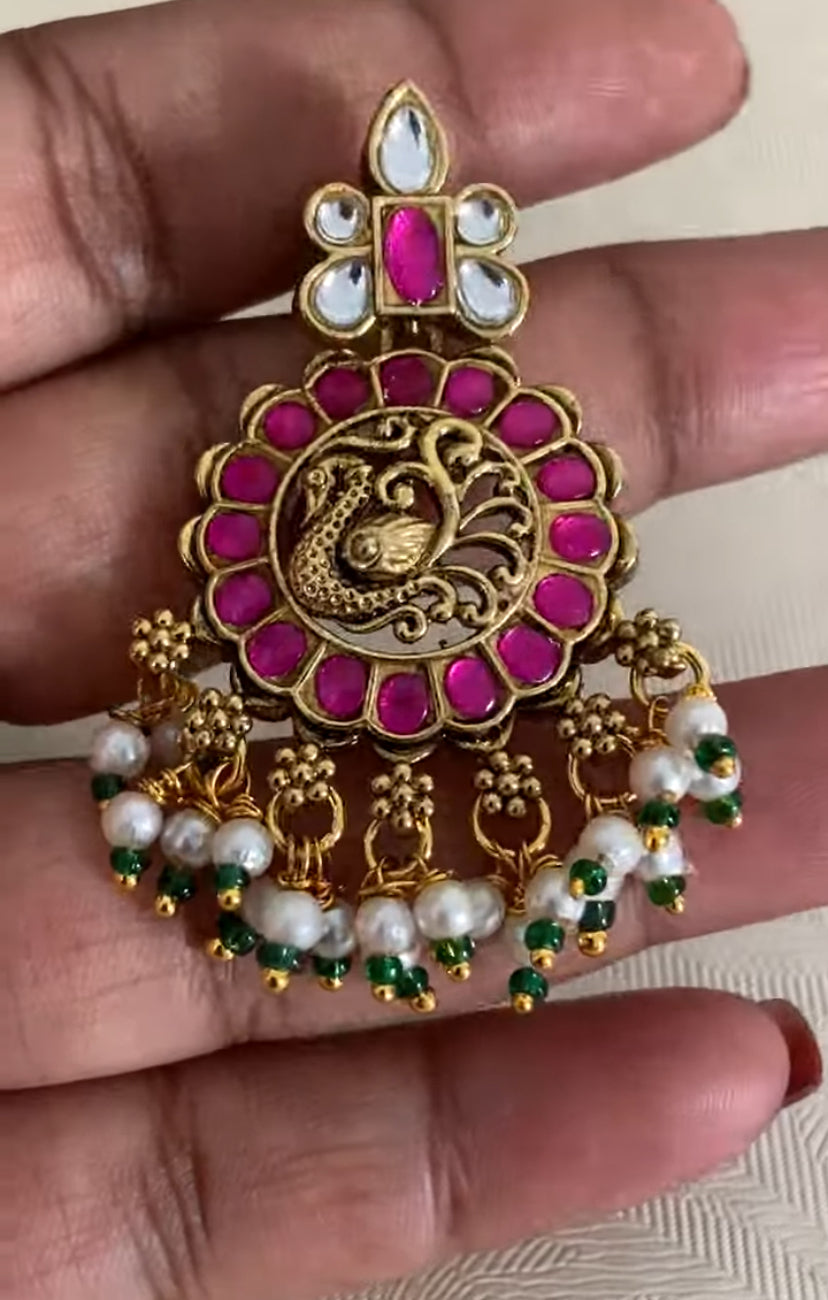 Kundan Bottumala Guttapusalu Necklace Set | Indian Bridal Jewelry