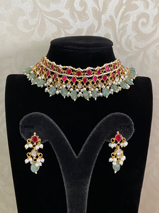 Jadau Kundan Choker Set | Indian Necklace In USA