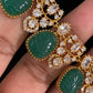 Carved  stone Kundan Necklace Set | Indian Jewelry