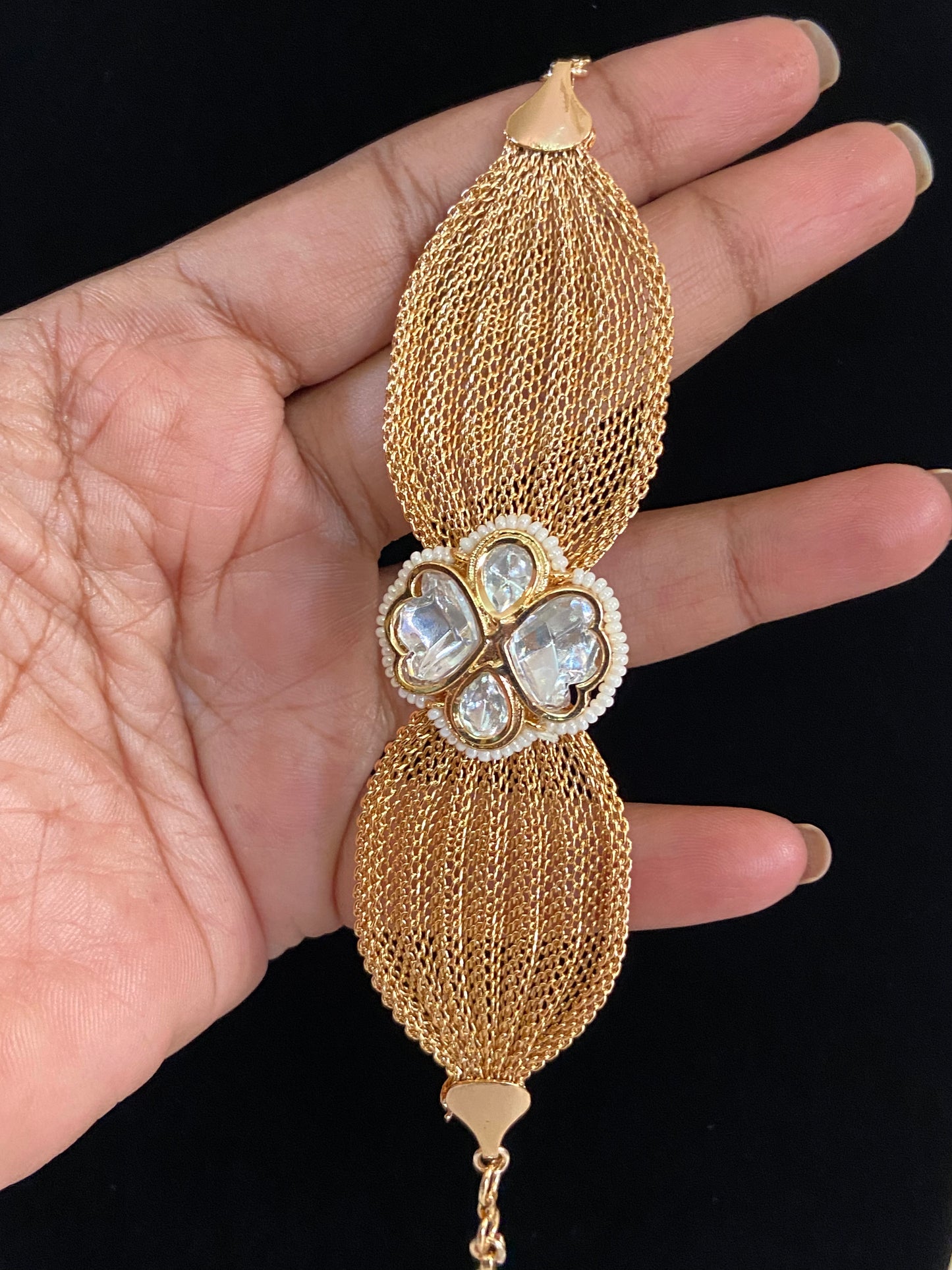 Classy Moissanite Jali Belt Bracelet | Indian jewelry in USA