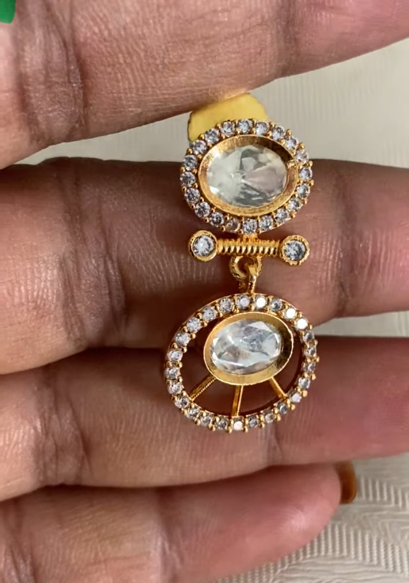 AD Polki Necklace With Earrings | Indian Jewelry In USA