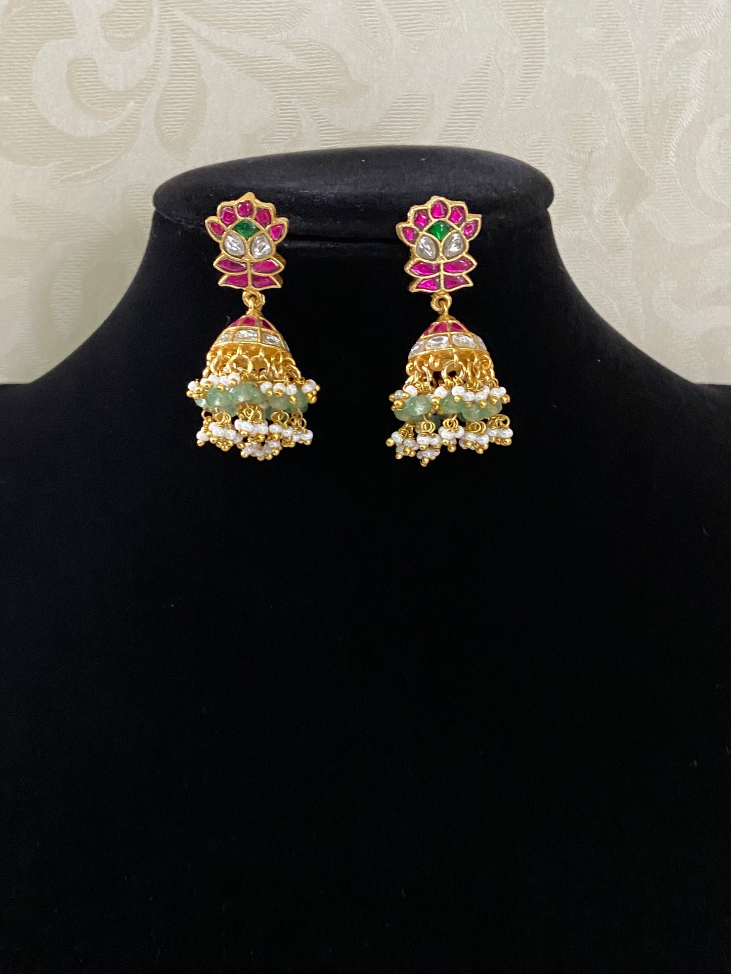 Jadau Kundan Jumkis | Antique Kundan Earrings