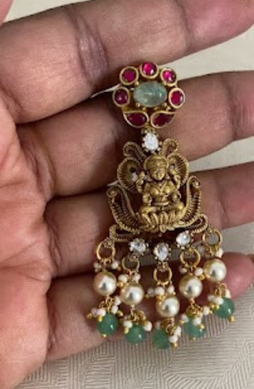 Antique Jadau Lakshmi Beads Choker Set | Traditional Indian Jewelry