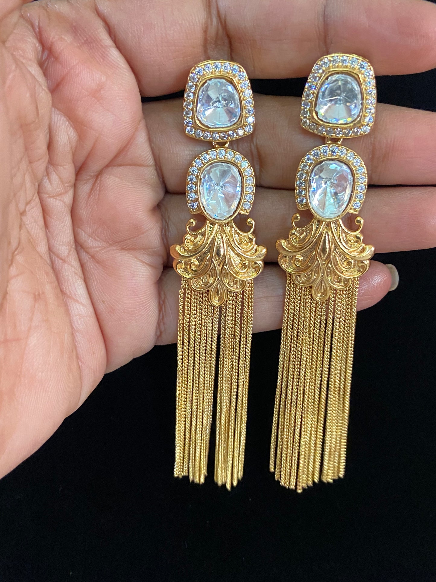 Classic Golden Polki Earrings | Phenomenal Earrings