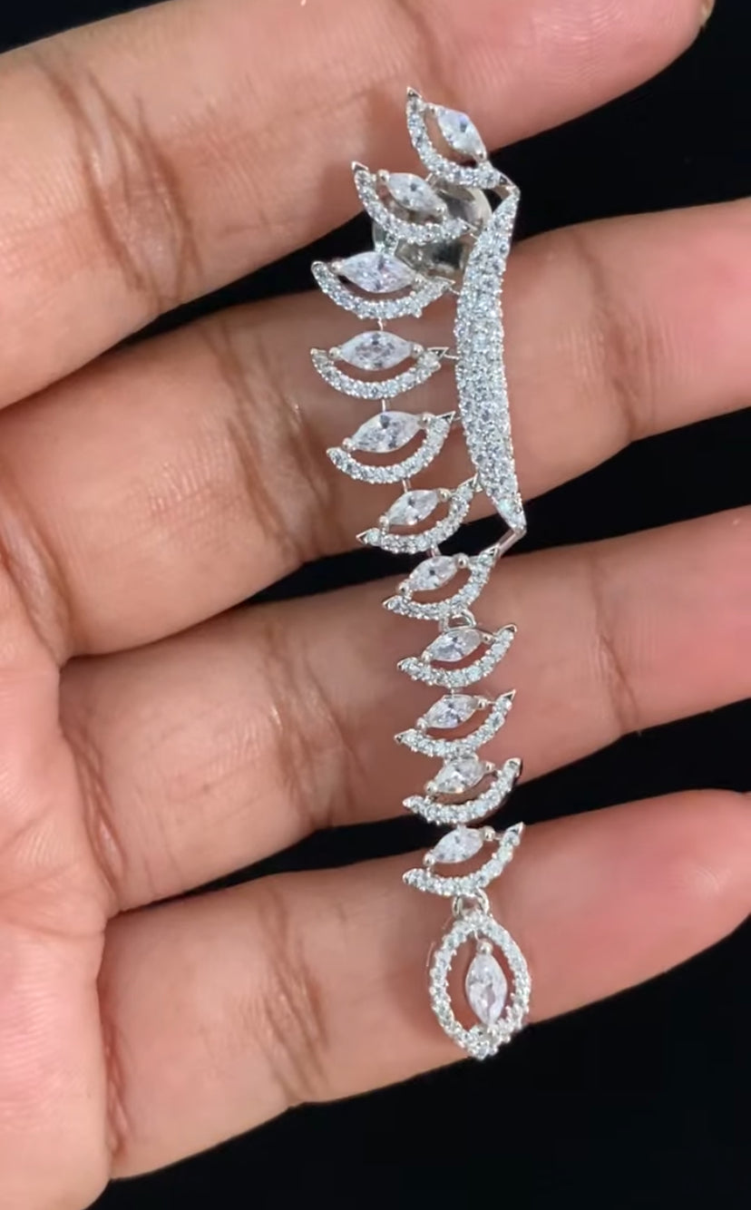 AD Rhodium Earrings | Fancy Earrings | Indian jewelry in USA