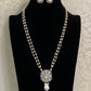 Victorian AD  Pendant Pearl Necklace With Studs