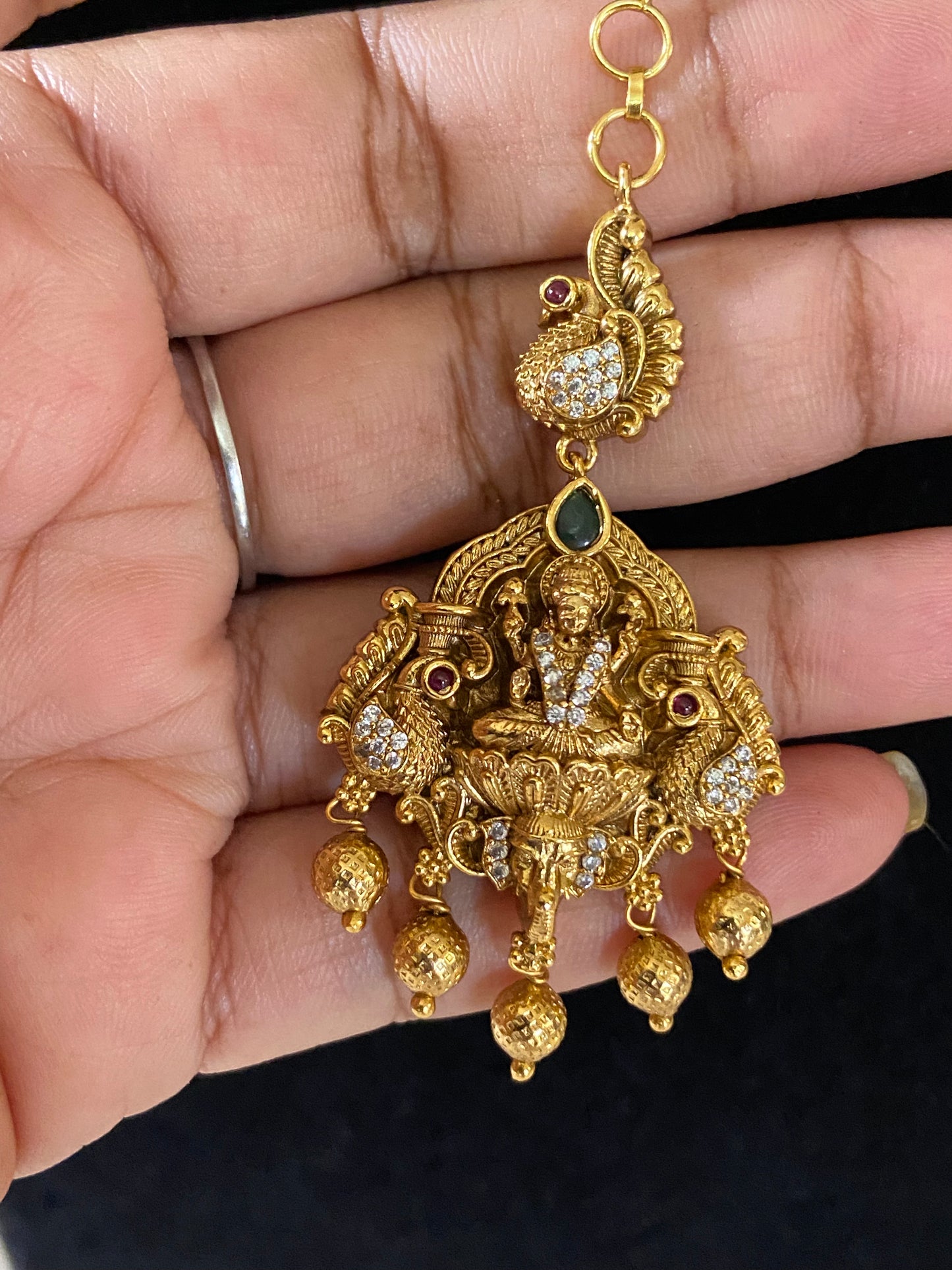 Traditional Temple Maang Tikka |  Antique Lakshmi Maang Tikka