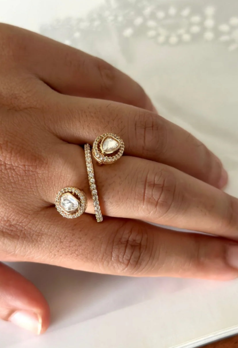 AD Polki Finger Ring | Indian Fingers Ring