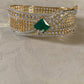 CZ Emerald 2Tone Bracelet | Openable Bracelet | Indian Jewelry  | Gift Idea