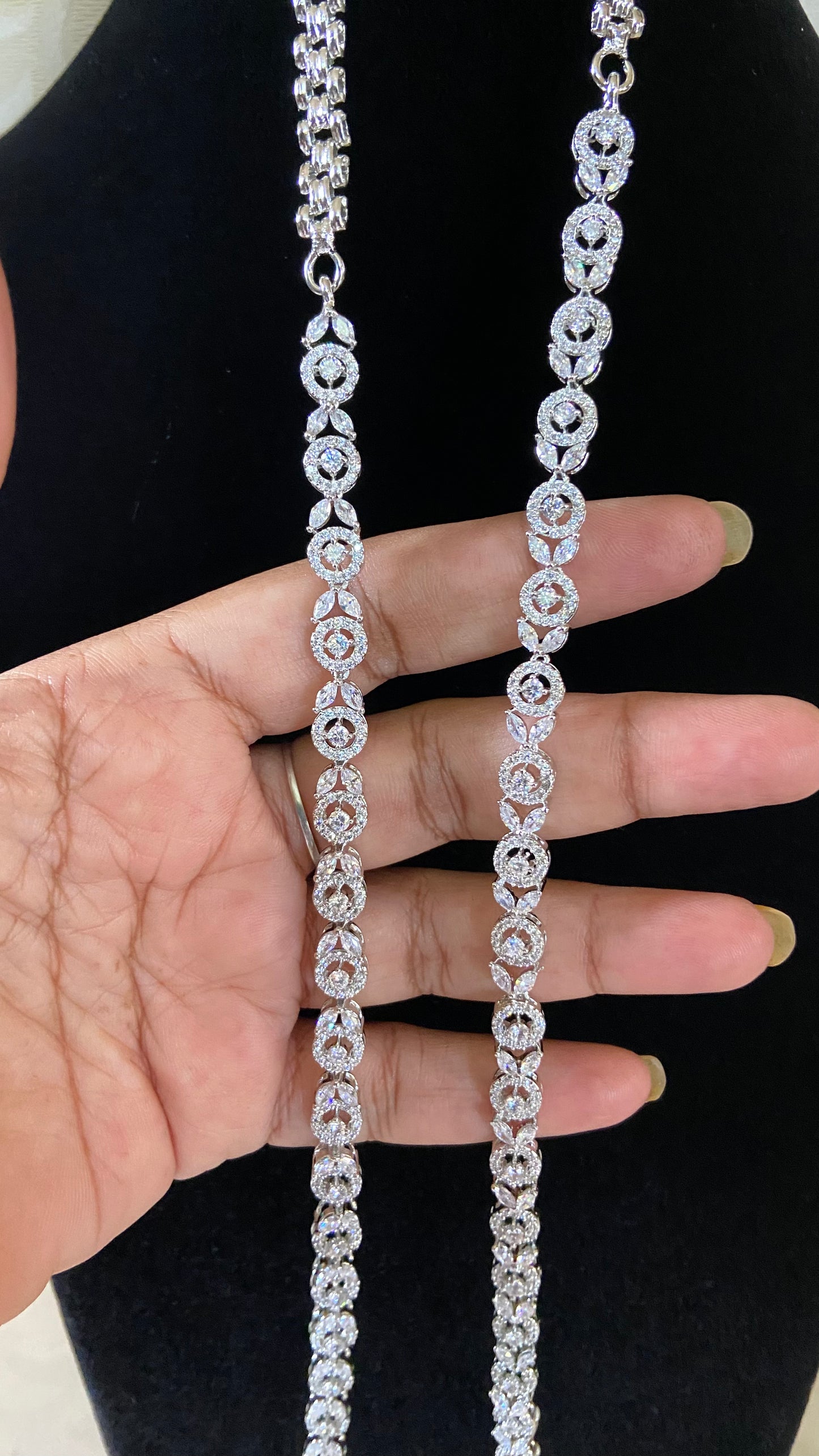AD Rhodium Hip Chain |  Indian Jewellery In USA