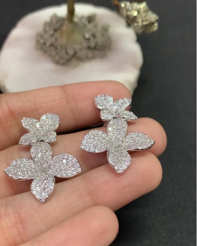 AD Flower Cocktail Earrings | Indain Designer Earrings
