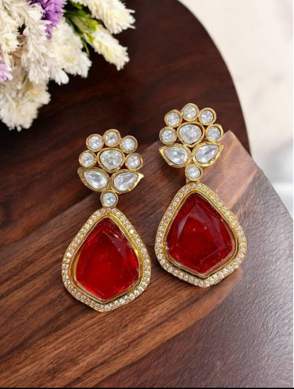 Moissanite Polki Earrings | Indian Jewelry In USA