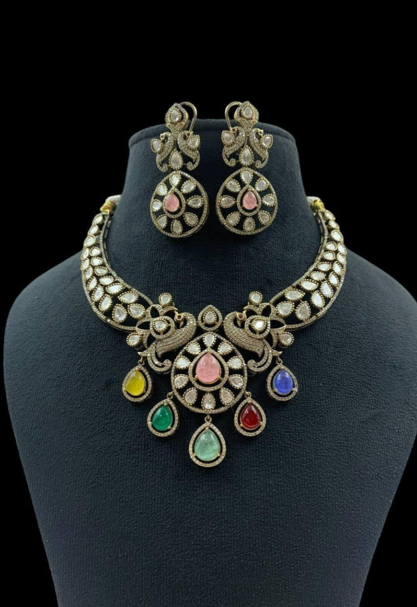 Victorian Polki Kundan Necklace Set | Indian Jewelry In USA