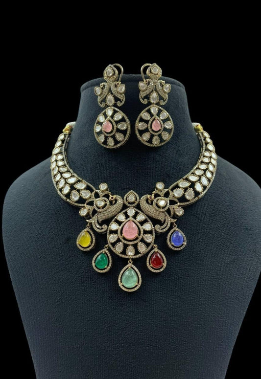Victorian Polki Kundan Necklace Set | Indian Jewelry In USA