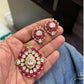 Moissanite Ruby Pendant Set | Traditional Indian Jewelry