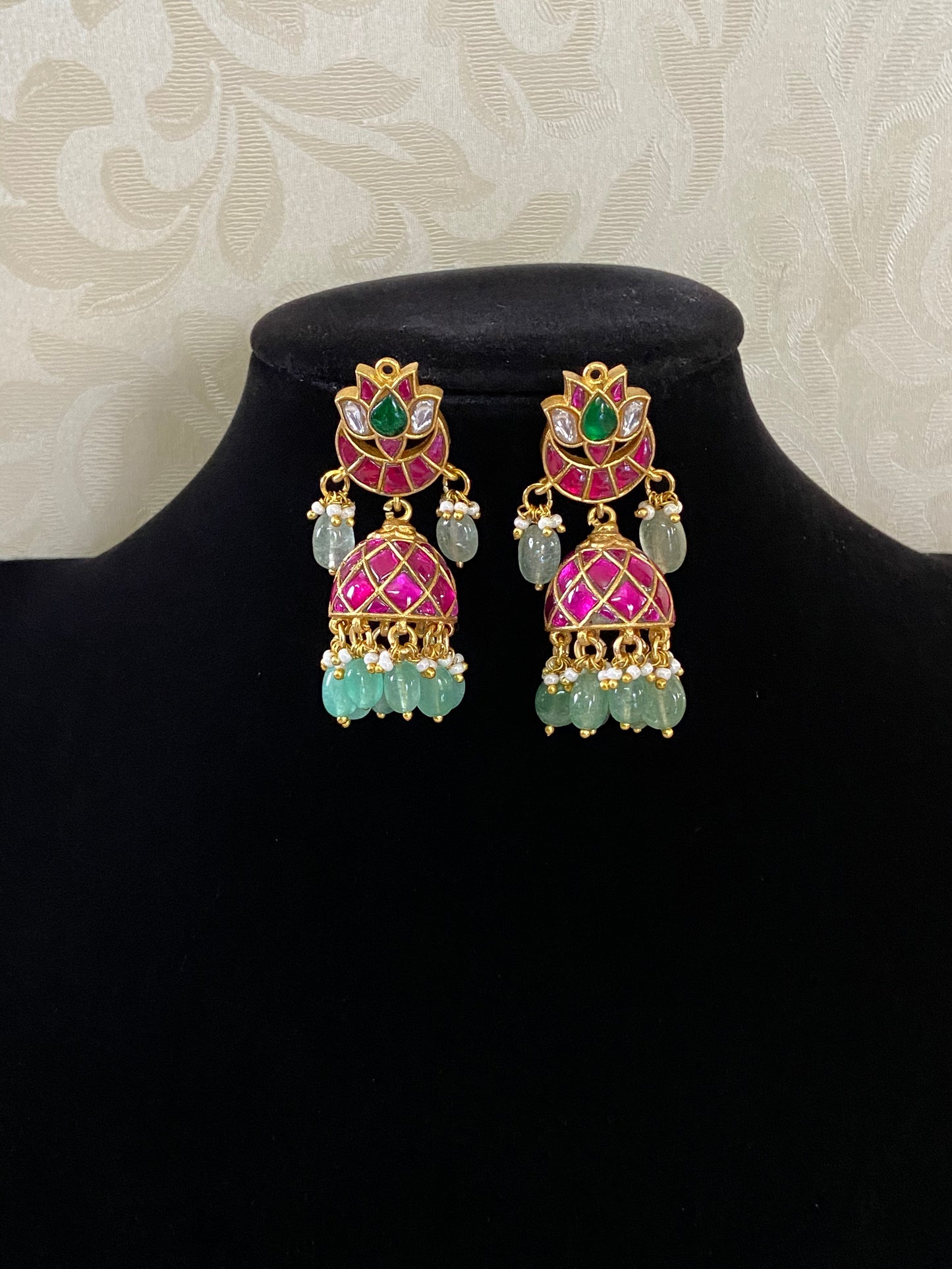 Jadau Kundan Jumkis | Antique Kundan Earrings