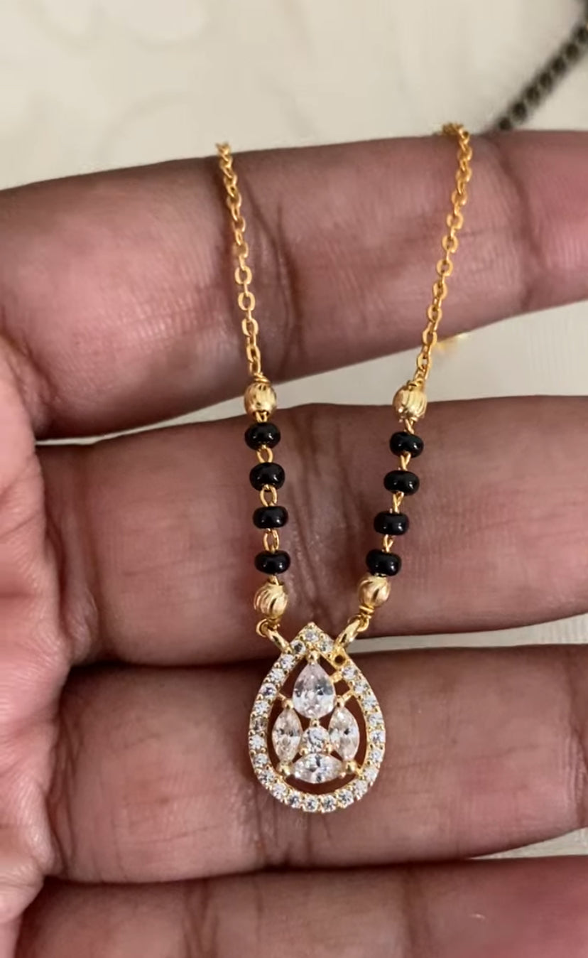 Simple Mangalsutra | AD Drop Pendant Mangalasutra