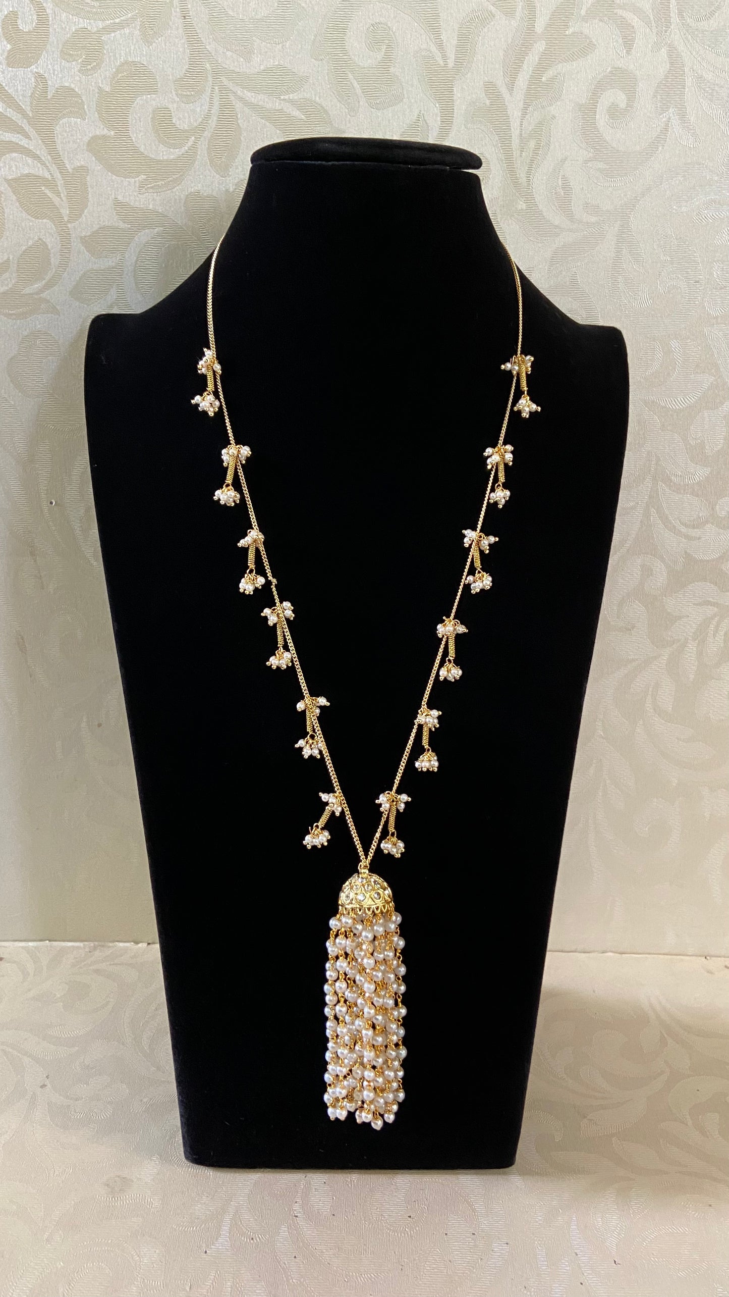 Pearl Hanging Jumki Pendant Necklace | Simple Pearl Necklace |  Gift Idea