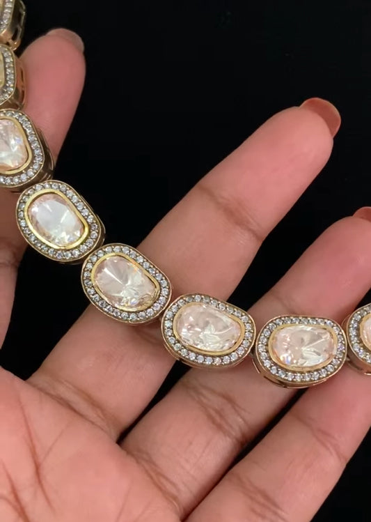 Moissanite AD  Premium Necklace Set | Indian Traditional Jewelry