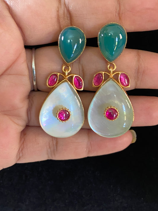 Fusion Kundan Earrings | Semi Precious Kundan Earrings
