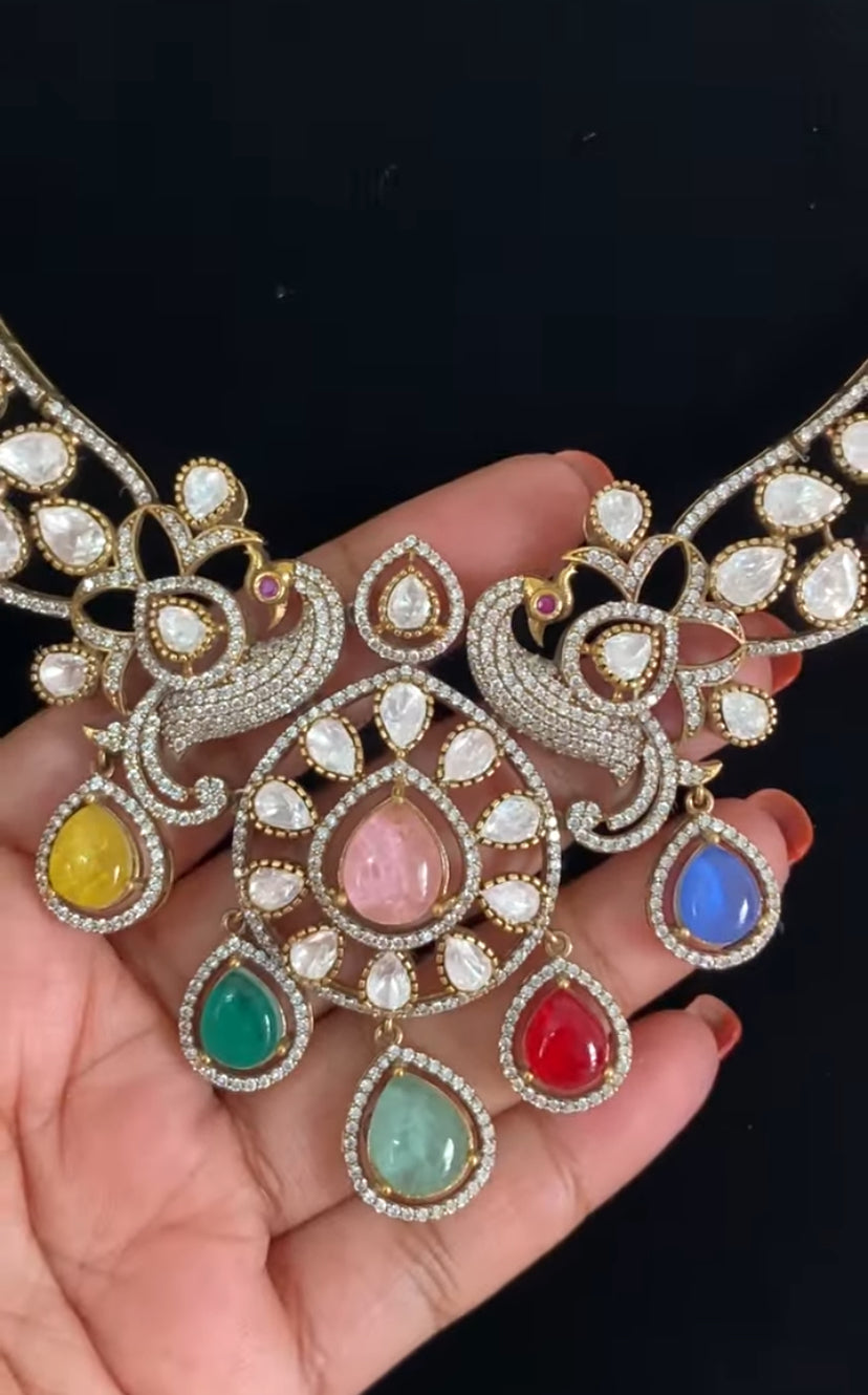 Victorian Polki Kundan Necklace Set | Indian Jewelry In USA
