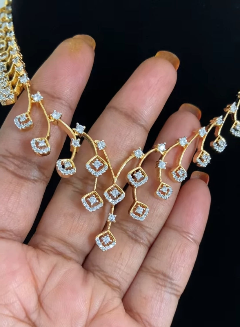 AD Simple Necklace Set | Indian Jewelry In USA | Gift Idea