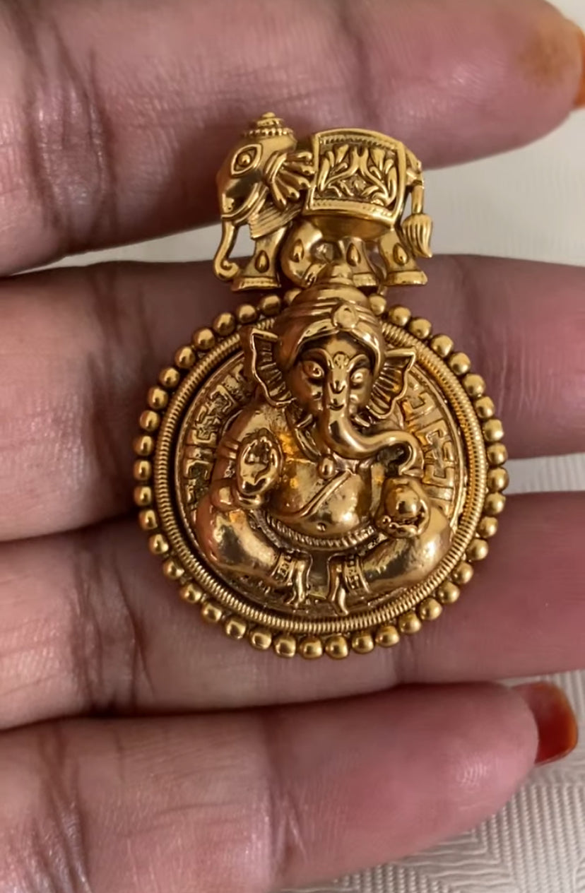 Antique Ganesh Temple Necklace Set | Traditional Indian Jewelry