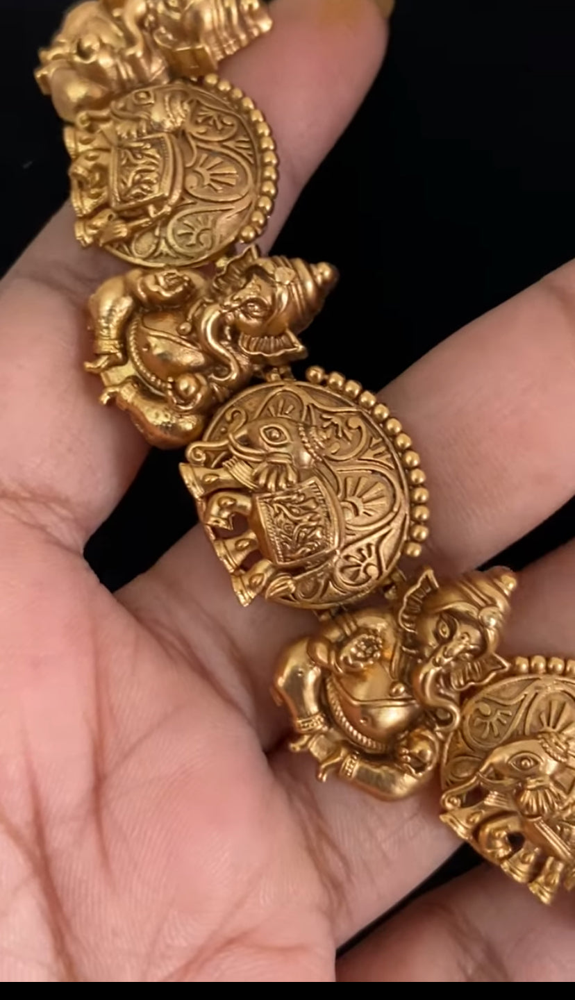Antique Ganesh Temple Necklace Set | Traditional Indian Jewelry