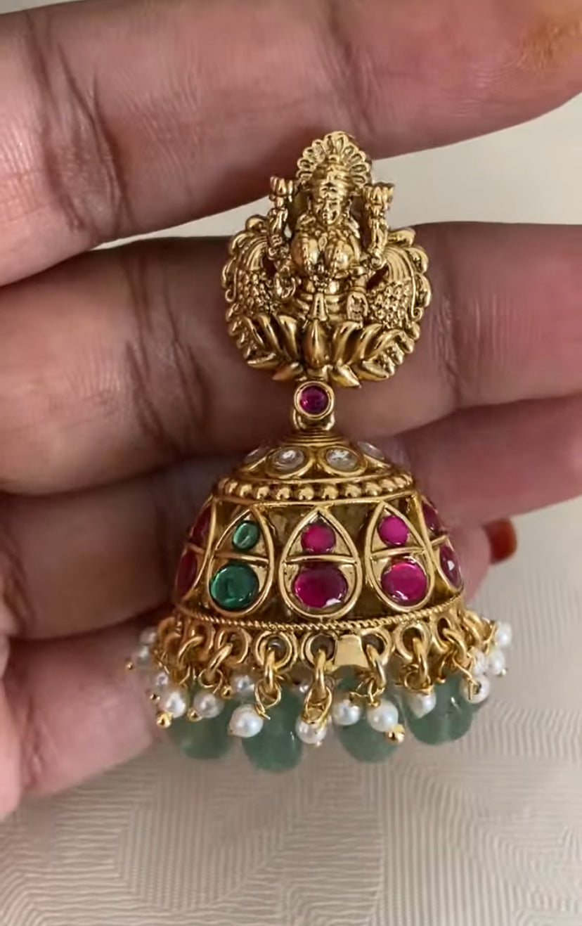 Antique Kundan Temple Necklace Set | Traditional Indian Jewelry