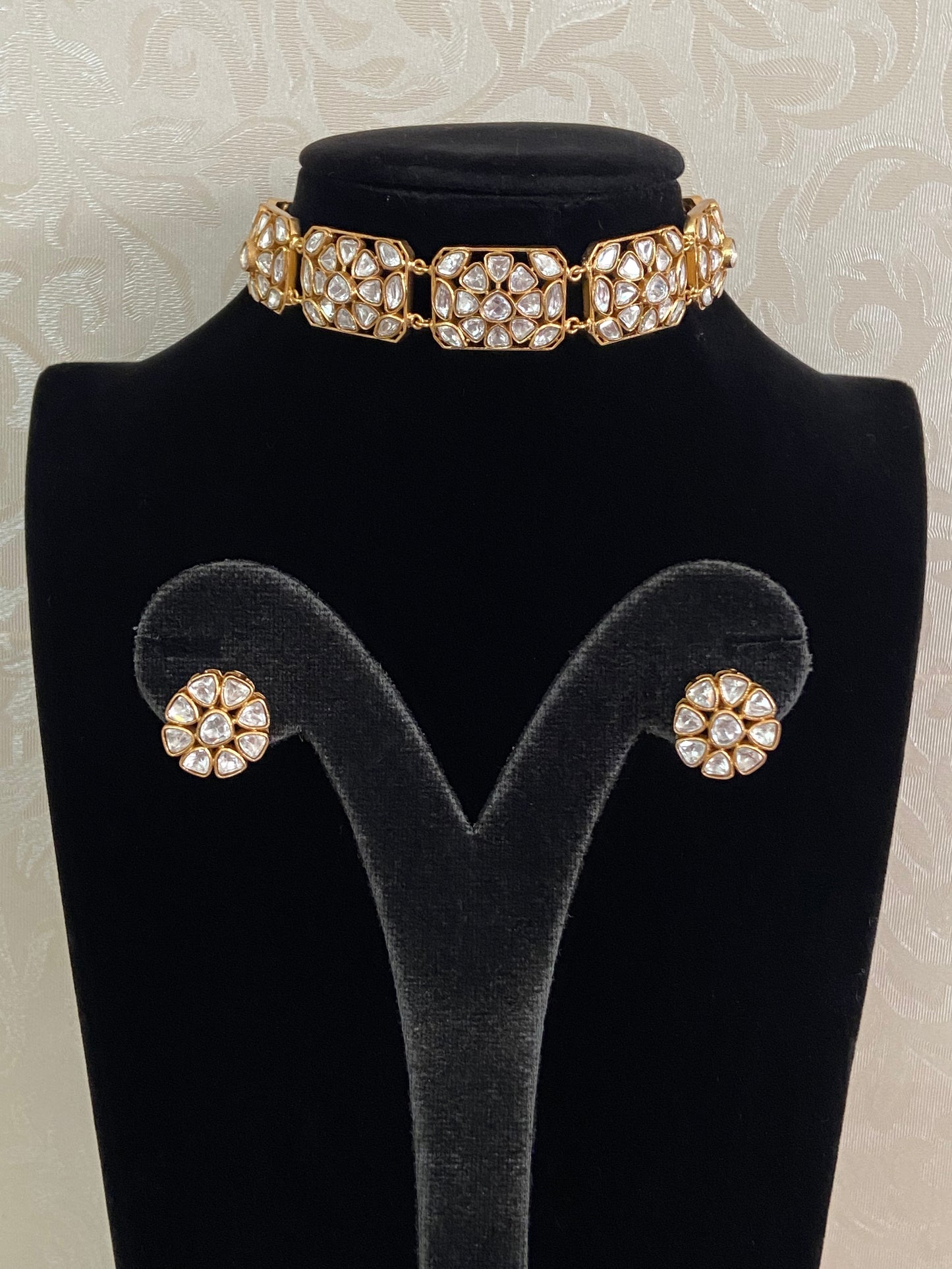 Moisanite Choker With Studs | Latest Indian Jewelry In USA