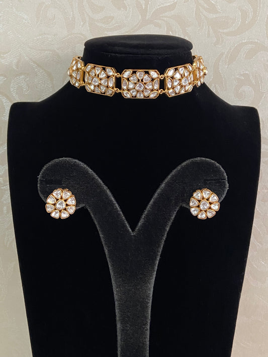 Moisanite Choker With Studs | Latest Indian Jewelry In USA