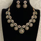 CZ Kemp Antique Necklace With Earrings | Indian Traditional Bottu Necklace
