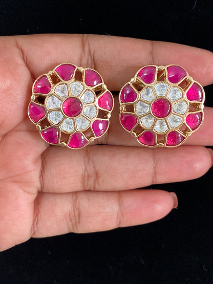 Jadau Kundan Studs | Indian Traditional Jewelry