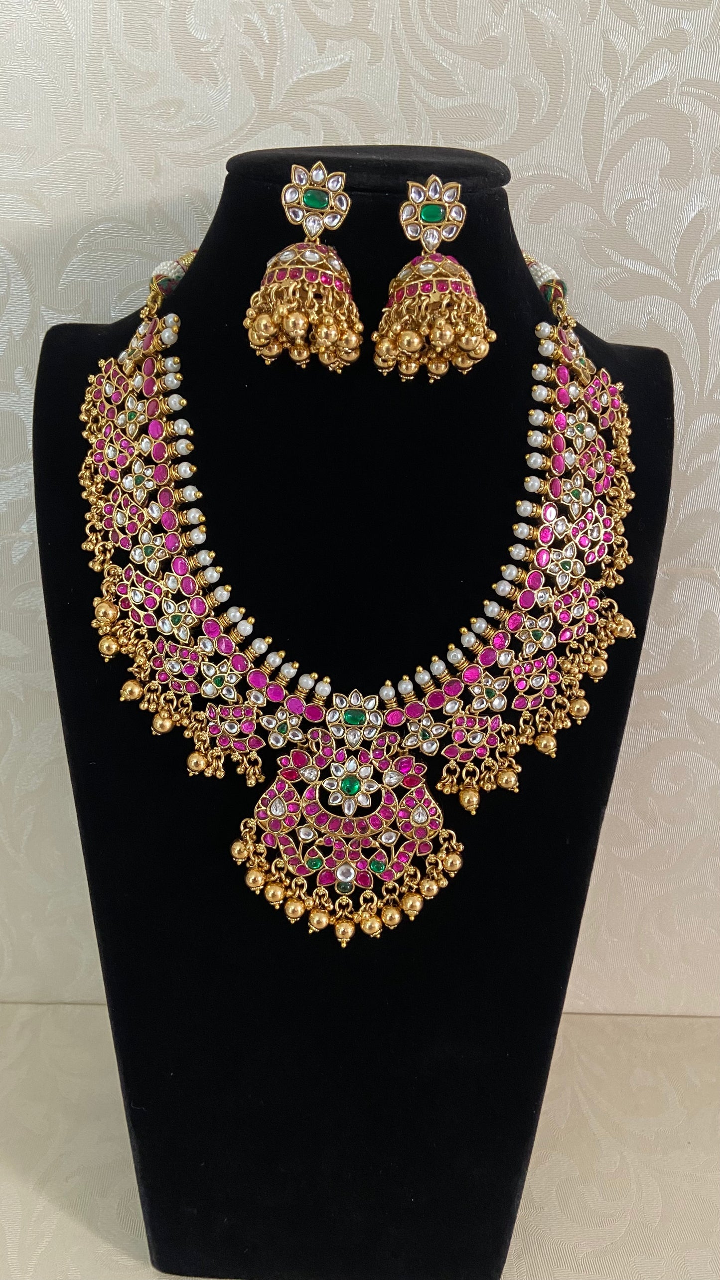 Kundan Necklace With jumkis | Traditional indian Jewelry