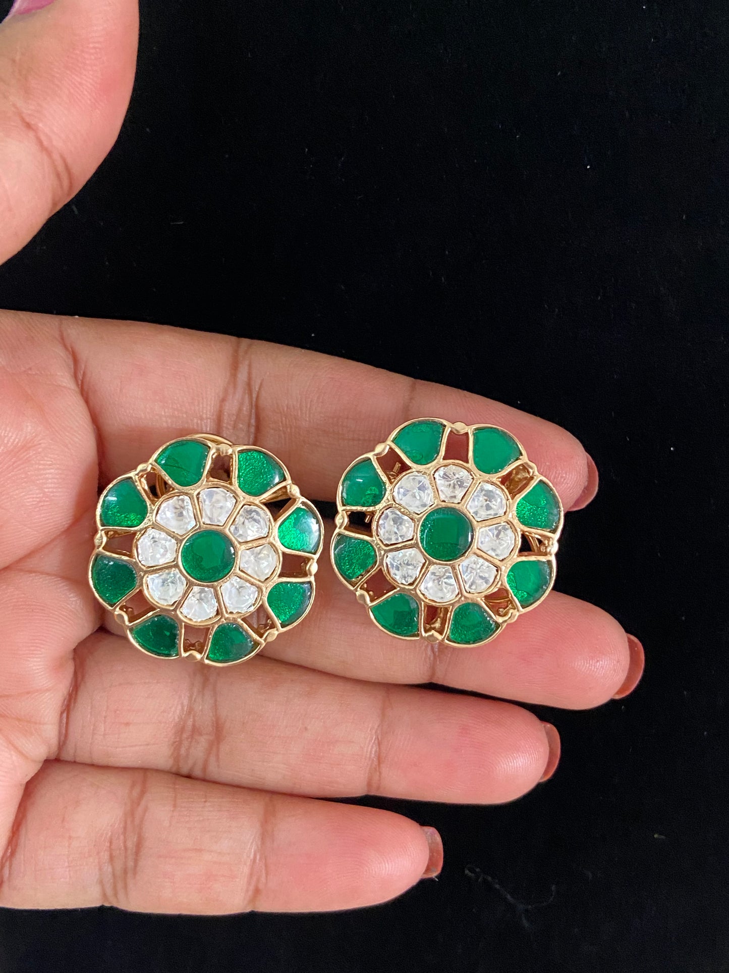 Jadau Kundan Studs | Indian Traditional Jewelry