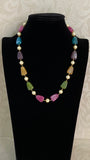 MultiColor stones & Pearls Mala Necklace | Simple Necklace | Indian Jewelry