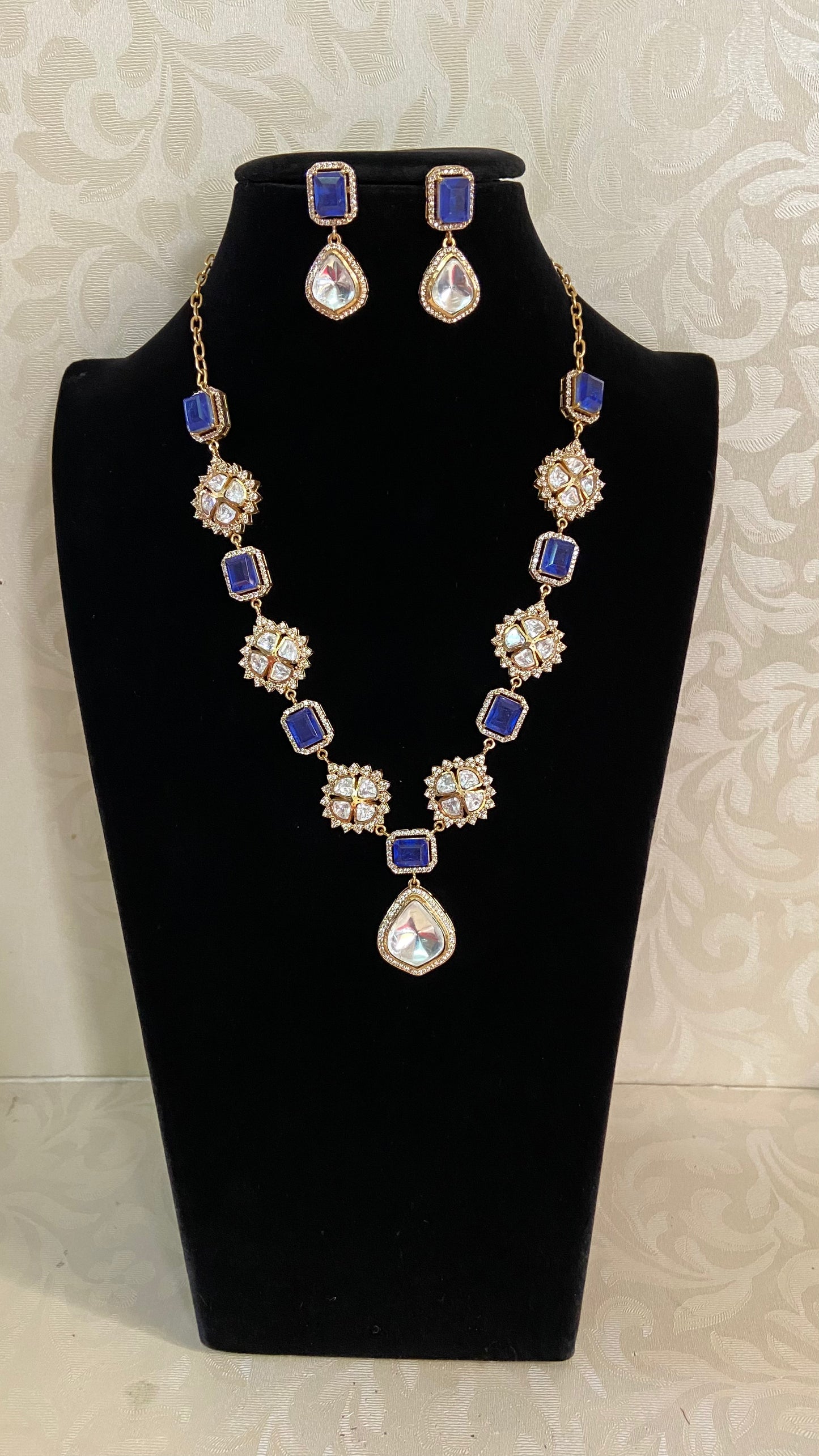 Moissanite Polki Necklace Set | Indian Jewelry In USA