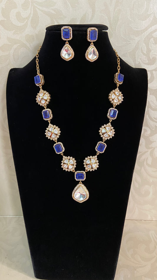 Moissanite Polki Necklace Set | Indian Jewelry In USA