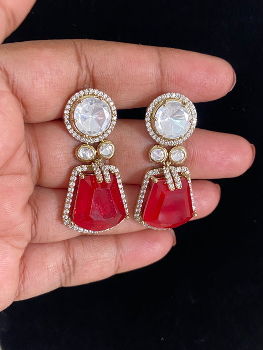 Mehandi Plating Kundan Earrings | Indian Jewelry In USA