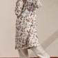 Boys Pearl White Floral Printed Angrakha Style Kurta Set